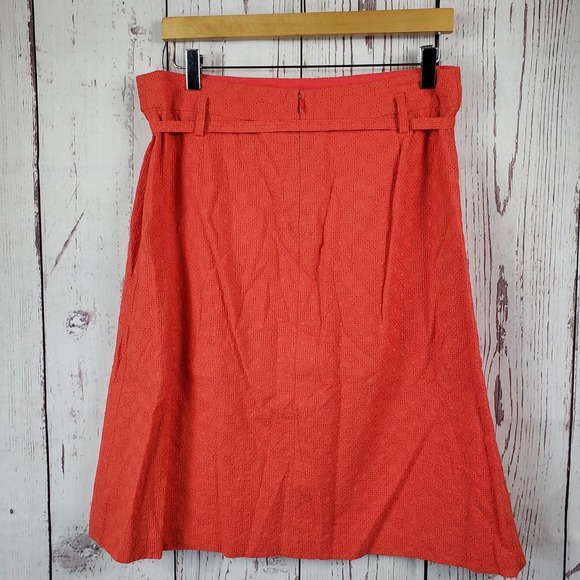 Express Design Studio A Line Skirt Womens Size 10 Eyelet Knee Length Orange - Picture 6 of 9